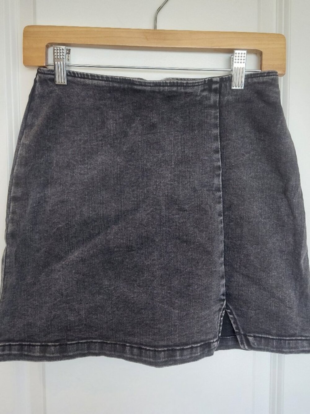 Black Denim Mini Skirt